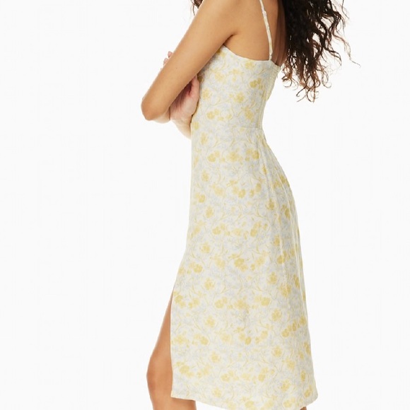 Aritzia Sunday Best Bustier midi dress Yellow Floral Midi Dress - Picture 3 of 13